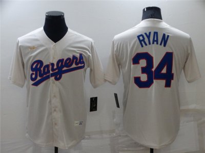 Texas Rangers #34 Nolan Ryan Cream Cooperstown Collection Cool Base Jersey