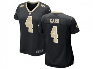 Womens New Orleans Saints #4 Derek Carr Black Vapor Limited Jersey