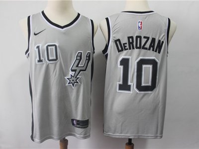 San Antonio Spurs #10 DeMar DeRozan Gray Swingman Jersey