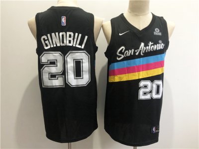 San Antonio Spurs #20 Manu Ginobili 2020-21 Black City Edition Swingman Jersey