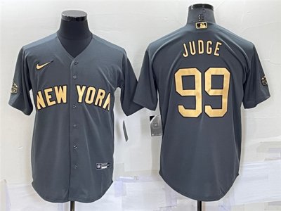 New York Yankees #99 Aaron Judge Charcoal 2022 MLB All-Star Game Cool Base Jersey