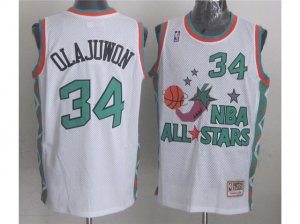 1996 NBA All-Star Game Western Conference #34 Hakeem Olajuwon White Hardwood Classic Jersey