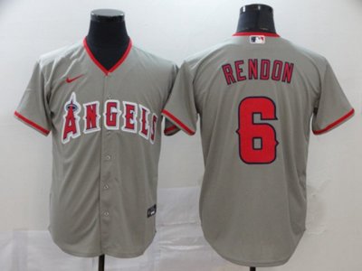 Los Angeles Angels #6 Anthony Rendon Gray Cool Base Jersey