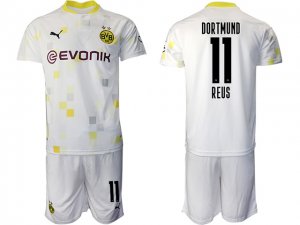 20/21 Borussia Dortmund #11 Marco Reus 3rd White Short Sleeve Soccer Jersey