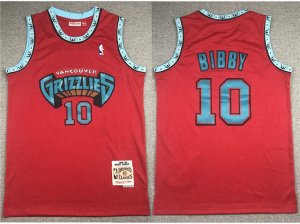 Vancouver Grizzlies #10 Mike Bibby 1998-99 Red Hardwood Classics Jersey