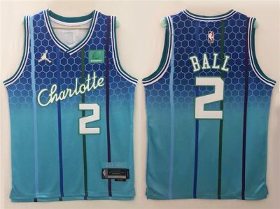 Charlotte Hornets #2 LaMelo Ball 2021-22 Teal City Edition Swingman Jersey