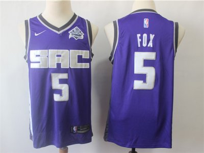 Sacramento Kings #5 De'Aaron Fox Purple Swingman Jersey
