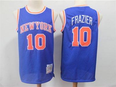 New York Knicks #10 Walt Frazier 1972-73 Blue Throwback Jersey
