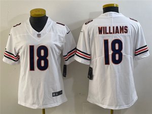 Womens Chicago Bears #18 Caleb Williams White Vapor Limited Jersey