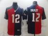 Tampa Bay Buccaneers #12 Tom Brady Split Red/Navy Jersey