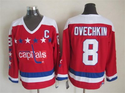 Washington Capitals #8 Alexander Ovechkin 1980's Vintage CCM Red Jersey