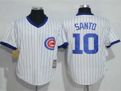 Chicago Cubs #10 Ron Santo White Cooperstown Collection Cool Base Jersey