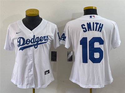 Womens Los Angeles Dodgers #16 Will Smith White Cool Base Jersey