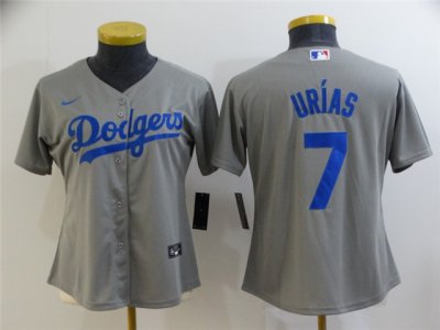Women's Los Angeles Dodgers #7 Julio Urias Alternate Gray Cool Base Jersey