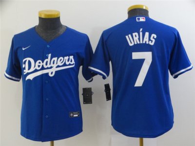 Youth Los Angeles Dodgers #7 Julio Urias Royal Blue Cool Base Jersey