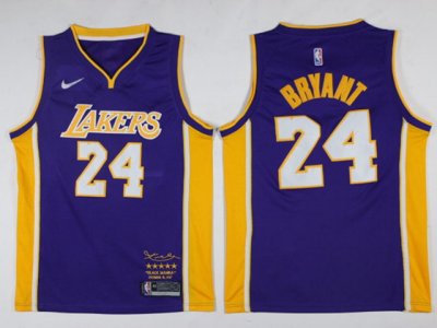 Los Angeles Lakers #24 Kobe Bryant Purple Black Mamba Swingman Jersey