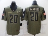 Detroit Lions #20 Barry Sanders 2021 Olive Salute To Service Limited Jersey