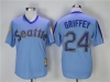 Seattle Mariners #24 Ken Griffey Jr. Light Blue Cooperstown Cool Base Jersey