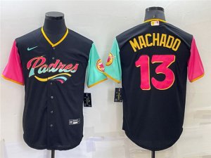 San Diego Padres #13 Manny Machado Black 2022 City Connect Cool Base Jersey