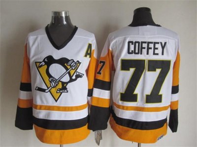 Pittsburgh Penguins #77 Paul Coffey 1992 Vintage CCM White/Gold Jersey