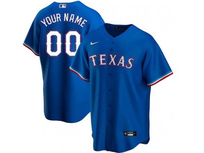Texas Rangers Custom #00 Blue Alternate Cool Base Jersey