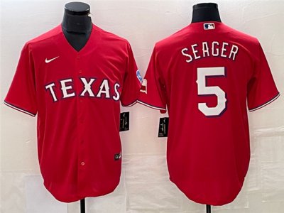 Texas Rangers #5 Corey Seager Red Cool Base Jersey