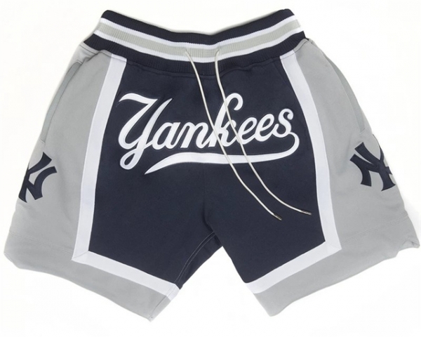 New York Yankees Just Don Yankees Navy/Gray Baseball Shorts - Click Image to Close