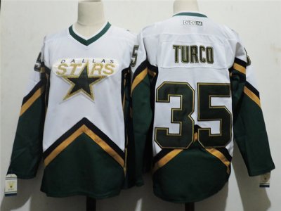 Dallas Stars #35 Marty Turco 2000's CCM Vintage White Jersey