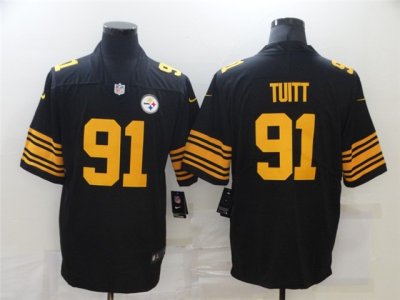 Pittsburgh Steelers #91 Stephon Tuitt Black Color Rush Limited Jersey