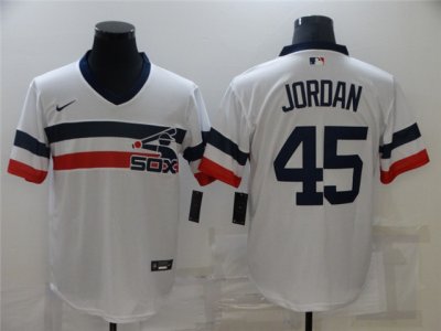 Chicago White Sox #45 Michael Jordan White Cooperstown Collection Cool Base Jersey
