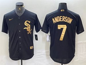 Chicago White Sox #7 Tim Anderson Black Gold Jersey
