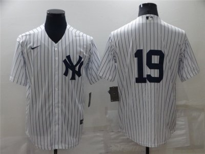 New York Yankees #19 White Without Name Cool Base Jersey