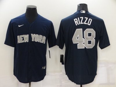New York Yankees #48 Anthony Rizzo Navy Cool Base Jersey