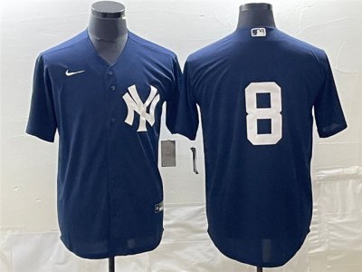 New York Yankees #8 Yogi Berra Navy Without Name Cool Base Jersey