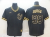 New York Yankees #99 Aaron Judge Black Gold Cooperstown Collection Legend V Neck Jersey