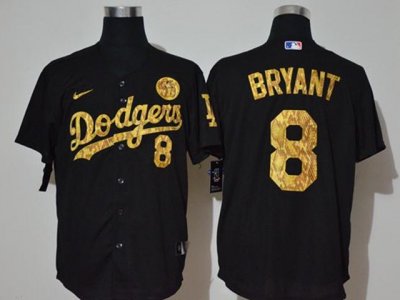 Los Angeles Dodgers #8 Kobe Bryant Black Snake Skin Number Cool Base KB Jersey