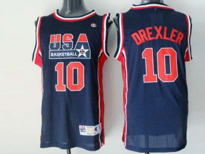 1992 Olympic Team USA #10 Clyde Drexler Navy Jersey