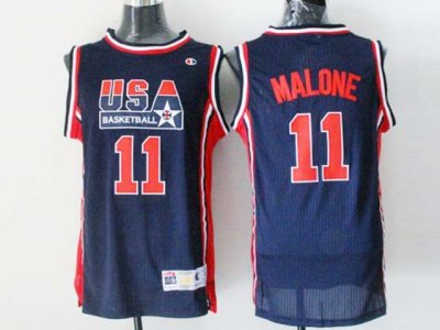 1992 Olympic Team USA #11 Karl Malone Navy Jersey
