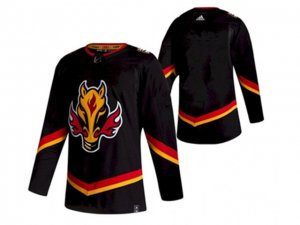 Calgary Flames Custom #00 Black 2021 Reverse Retro Jersey