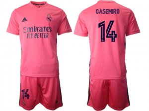 20/21 Club Real Madrid #14 Casemiro Away Pink Soccer Jersey