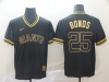 San Francisco Giants #25 Barry Bonds Black Gold Cooperstown Collection Legend V Neck Jersey
