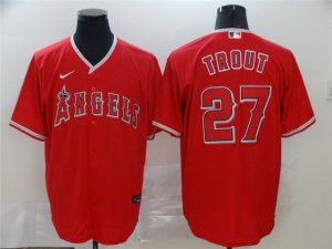 Los Angeles Angels #27 Mike Trout Red 2020 Cool Base Jersey