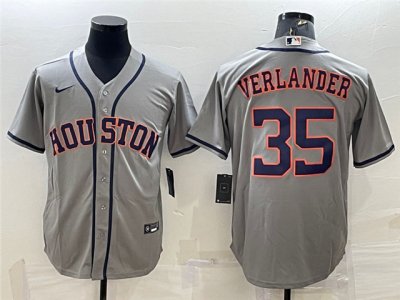 Houston Astros #35 Justin Verlander Gray Cool Base Jersey