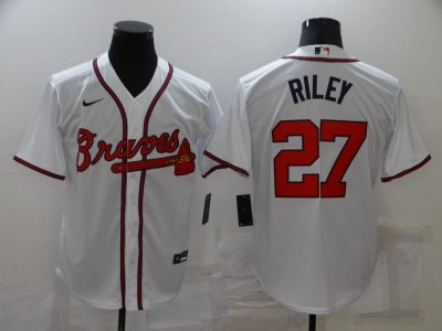 Atlanta Braves #27 Austin Riley White Cool Base Jersey