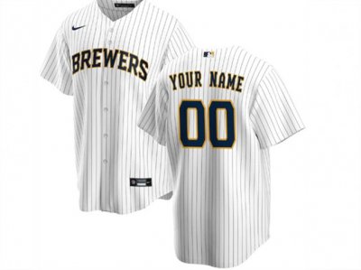 Milwaukee Brewers Custom #00 White Cool Base Jersey
