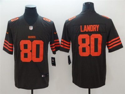 Cleveland Browns #80 Jarvis Landry Brown Color Rush Limited Jersey
