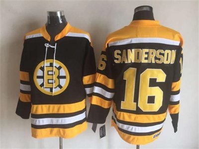 Boston Bruins #16 Derek Sanderson Vintage CCM Black Jersey