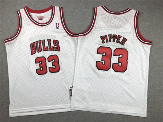 Youth Chicago Bulls #33 Scottie Pippen White 1997-98 Hardwood Classics Jersey