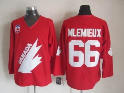 1991 Canada Cup Team Canada #66 Mario Lemieux CCM Vintage Red Hockey Jersey