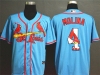 St. Louis Cardinals #4 Yadier Molina Light Blue Printing Fashion Cool Base Jersey